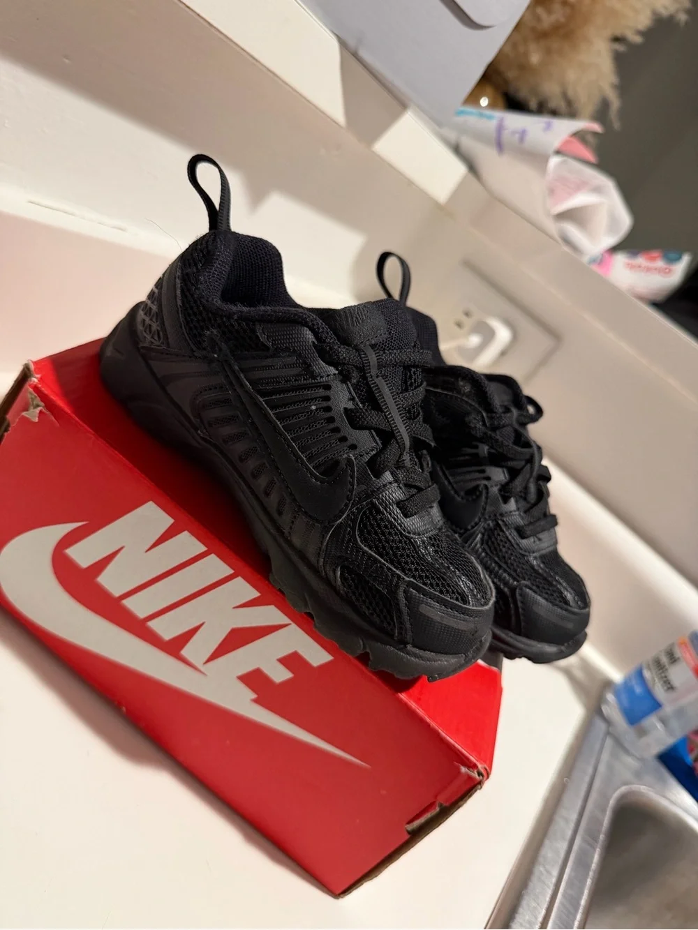 Nike Kids Black Mesh & Synthetic Sneakers